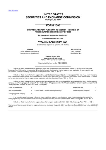 Thumbnail Titan Machinery 10-Q Quarterly Report FY2018 