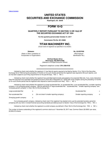 Thumbnail Titan Machinery 10-Q Quarterly Report FY2018 