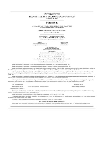 Thumbnail Titan Machinery 10-K Annual Report 2018