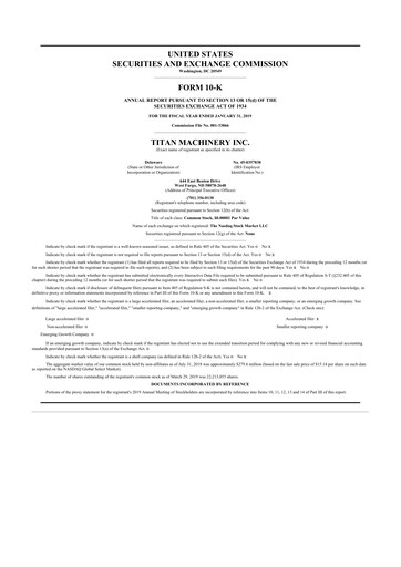 Thumbnail Titan Machinery 10-K Annual Report 2019