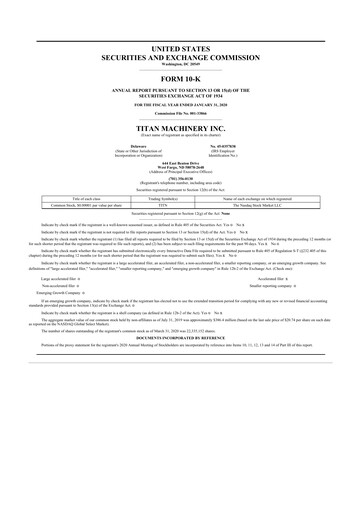 Thumbnail Titan Machinery 10-K Annual Report 2020