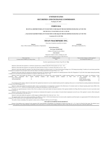 Thumbnail Titan Machinery 10-K Annual Report 2025