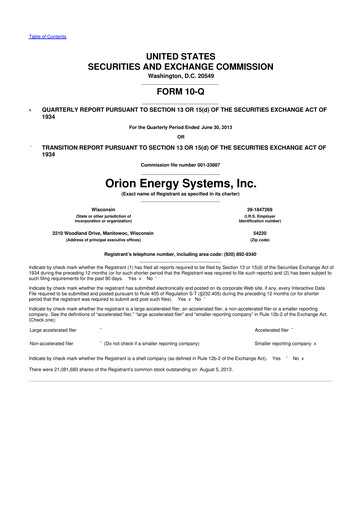 Thumbnail Orion Energy Systems
 10-Q Quarterly Report FY2014 