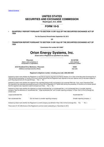 Thumbnail Orion Energy Systems
 10-Q Quarterly Report FY2014 