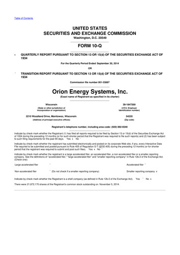 Thumbnail Orion Energy Systems
 10-Q Quarterly Report FY2015 