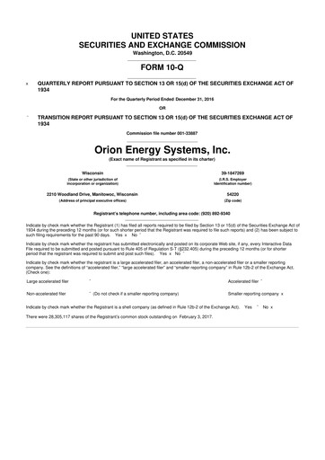Thumbnail Orion Energy Systems
 10-Q Quarterly Report FY2017 