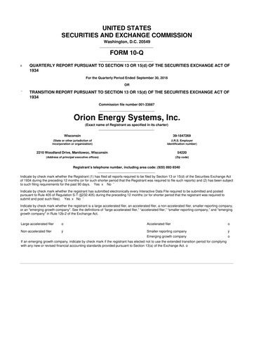 Thumbnail Orion Energy Systems
 10-Q Quarterly Report FY2019 