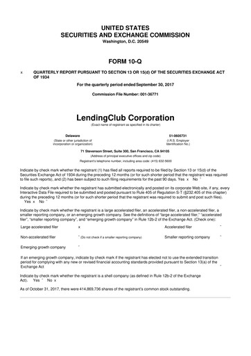 Thumbnail LendingClub
 10-Q Quarterly Report FY2017 
