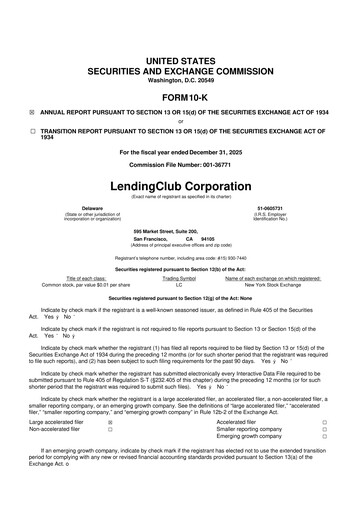 Thumbnail LendingClub
 10-K Annual Report 2025
