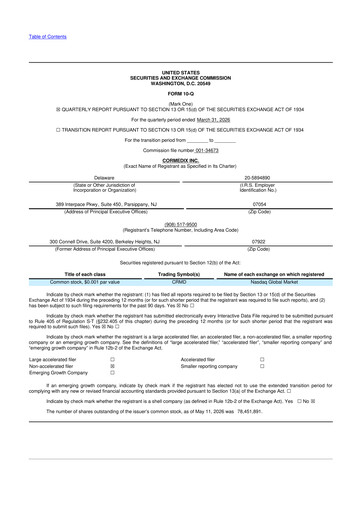 Thumbnail CorMedix 10-Q Quarterly Report FY 