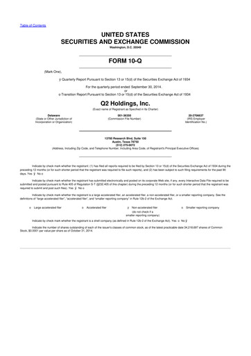 Thumbnail Q2 10-Q Quarterly Report FY2014 