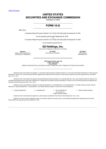 Thumbnail Q2 10-Q Quarterly Report FY2016 