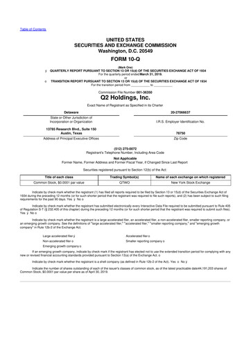 Thumbnail Q2 10-Q Quarterly Report FY2019 