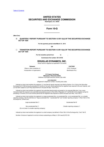 Thumbnail Douglas Dynamics
 10-Q Quarterly Report FY2014 