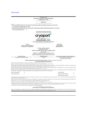 Thumbnail CryoPort 10-K Annual Report 2020