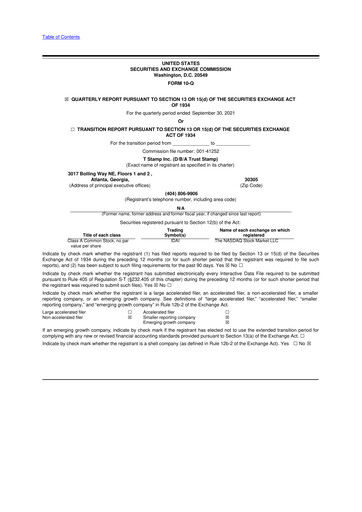 Thumbnail T Stamp Inc. (TrustStamp) 10-Q Quarterly Report FY2021 