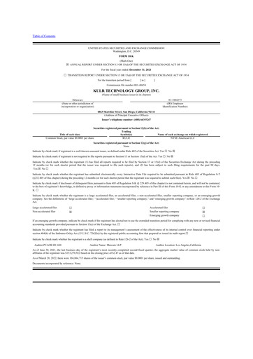 Thumbnail KULR Technology Group 10-K Annual Report 2021