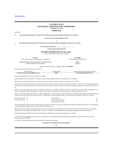 Thumbnail Petros Pharmaceuticals 10-K Annual Report 2021