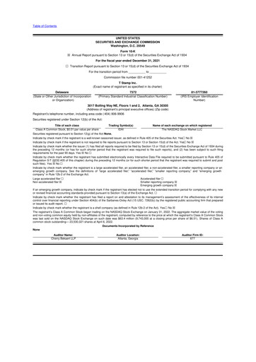 Thumbnail T Stamp Inc. (TrustStamp) 10-K Annual Report 2021
