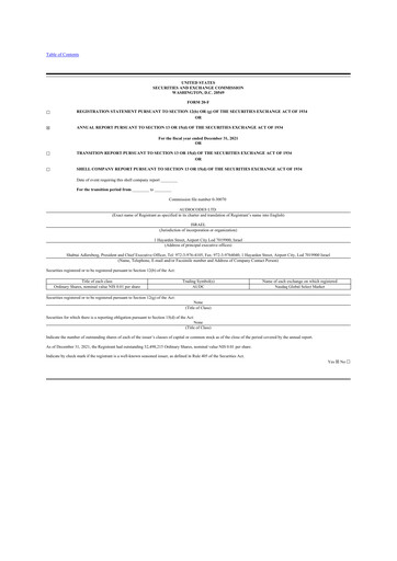 Thumbnail AudioCodes 20-F Annual Report 2021