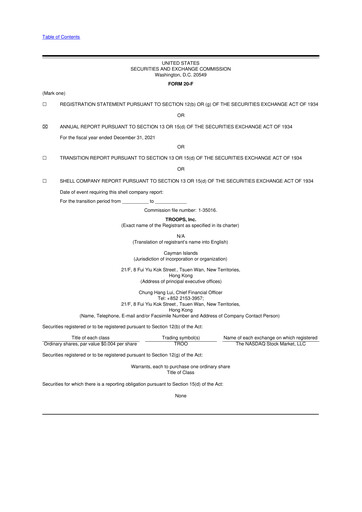 Thumbnail TROOPS, Inc. 20-F Annual Report 2021
