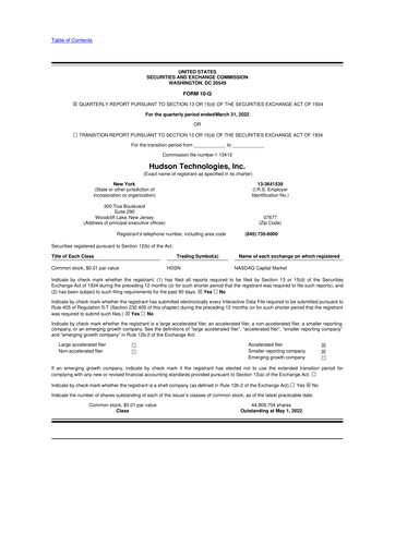 Thumbnail Hudson Technologies 10-Q Quarterly Report FY2022 