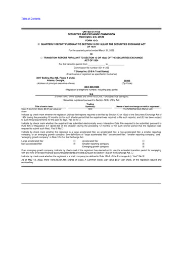 Thumbnail T Stamp Inc. (TrustStamp) 10-Q Quarterly Report FY2022 