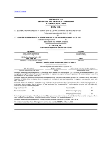 Thumbnail Eyenovia 10-Q Quarterly Report FY2022 