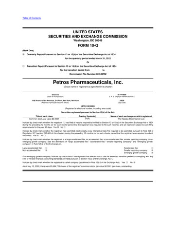Thumbnail Petros Pharmaceuticals 10-Q Quarterly Report FY2022 