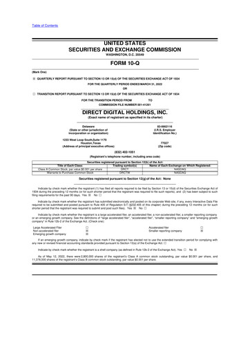 Thumbnail Direct Digital Holdings 10-Q Quarterly Report FY2022 