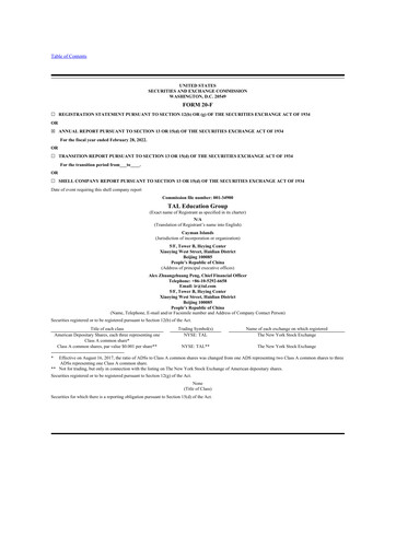 Thumbnail TAL Education Group 20-F Annual Report 2022