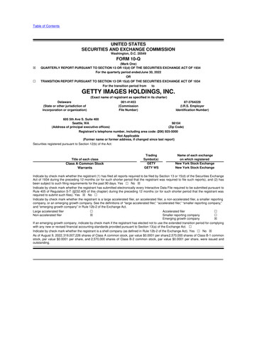 Thumbnail Getty Images 10-Q Quarterly Report FY2022 