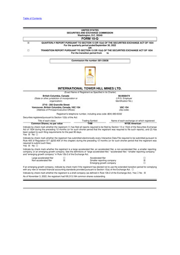 Thumbnail International Tower Hill Mines 10-Q Quarterly Report FY2022 