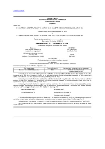 Thumbnail BrainStorm Cell Therapeutics 10-Q Quarterly Report FY2022 