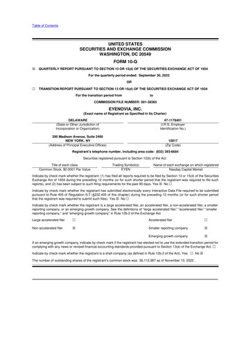 Thumbnail Eyenovia 10-Q Quarterly Report FY2022 