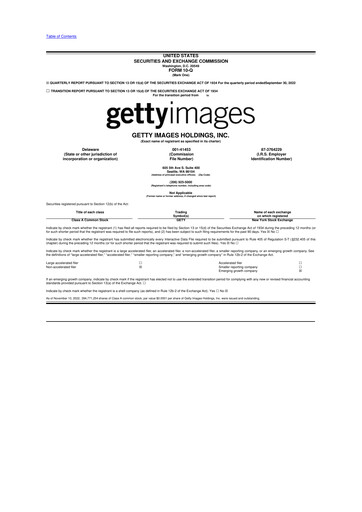 Thumbnail Getty Images 10-Q Quarterly Report FY2022 