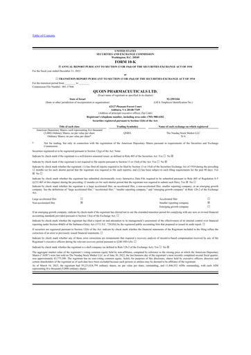 Thumbnail Quoin Pharmaceuticals 10-K Annual Report 2022