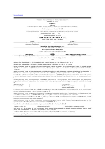 Thumbnail KULR Technology Group 10-K Annual Report 2022