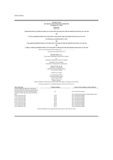 Thumbnail Ecopetrol 20-F Annual Report 2022