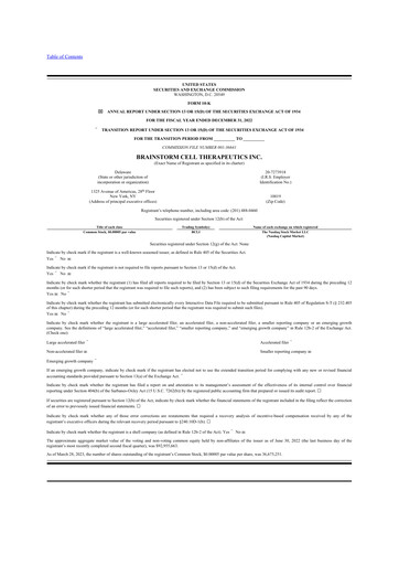 Thumbnail BrainStorm Cell Therapeutics 10-K Annual Report 2022