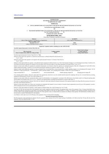 Thumbnail Knightscope 10-K Annual Report 2022