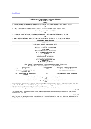 Thumbnail Baozun 20-F Annual Report 2022