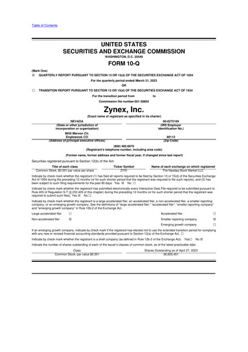 Thumbnail Zynex 10-Q Quarterly Report FY2023 