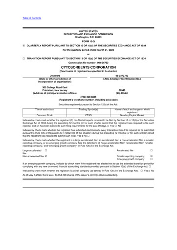Miniature Cytosorbents 10-Q Rapport trimestriel 2023 