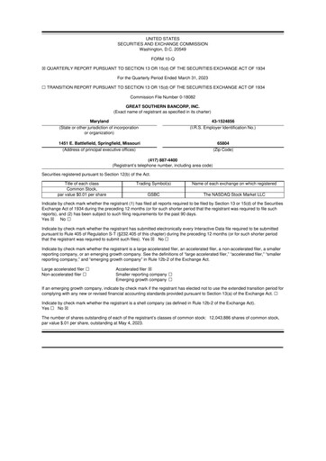 Thumbnail Great Southern Bancorp 10-Q Quarterly Report FY2023 