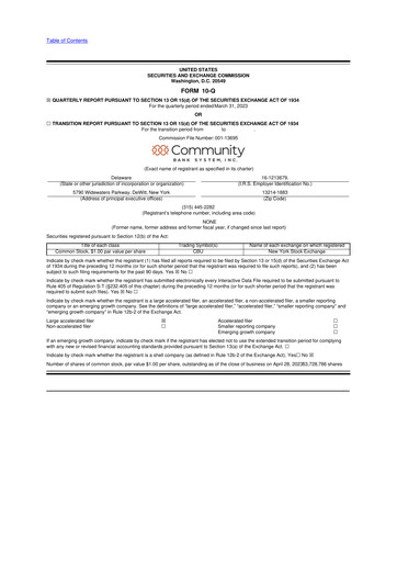 Thumbnail Community Financial System 10-Q Quarterly Report FY2023 