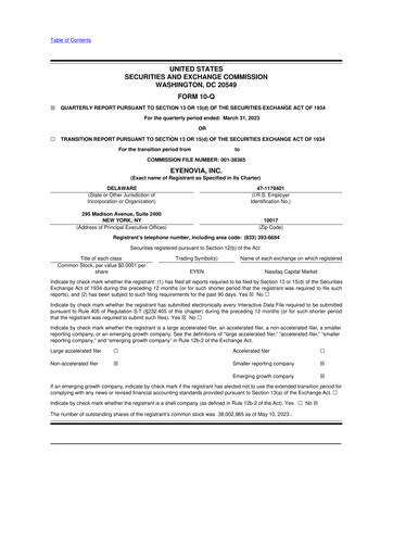 Thumbnail Eyenovia 10-Q Quarterly Report FY2023 