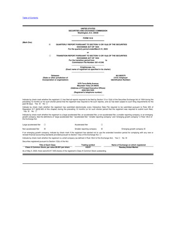 Miniature Knightscope 10-Q Rapport trimestriel 2023 