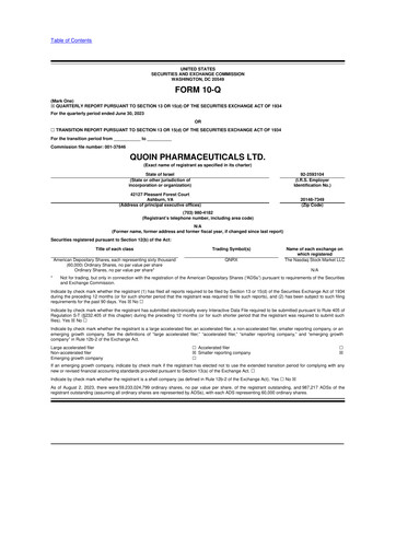 Thumbnail Quoin Pharmaceuticals 10-Q Quarterly Report FY2023 