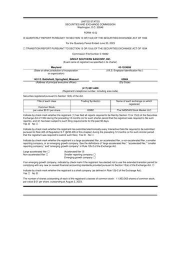 Thumbnail Great Southern Bancorp 10-Q Quarterly Report FY2023 